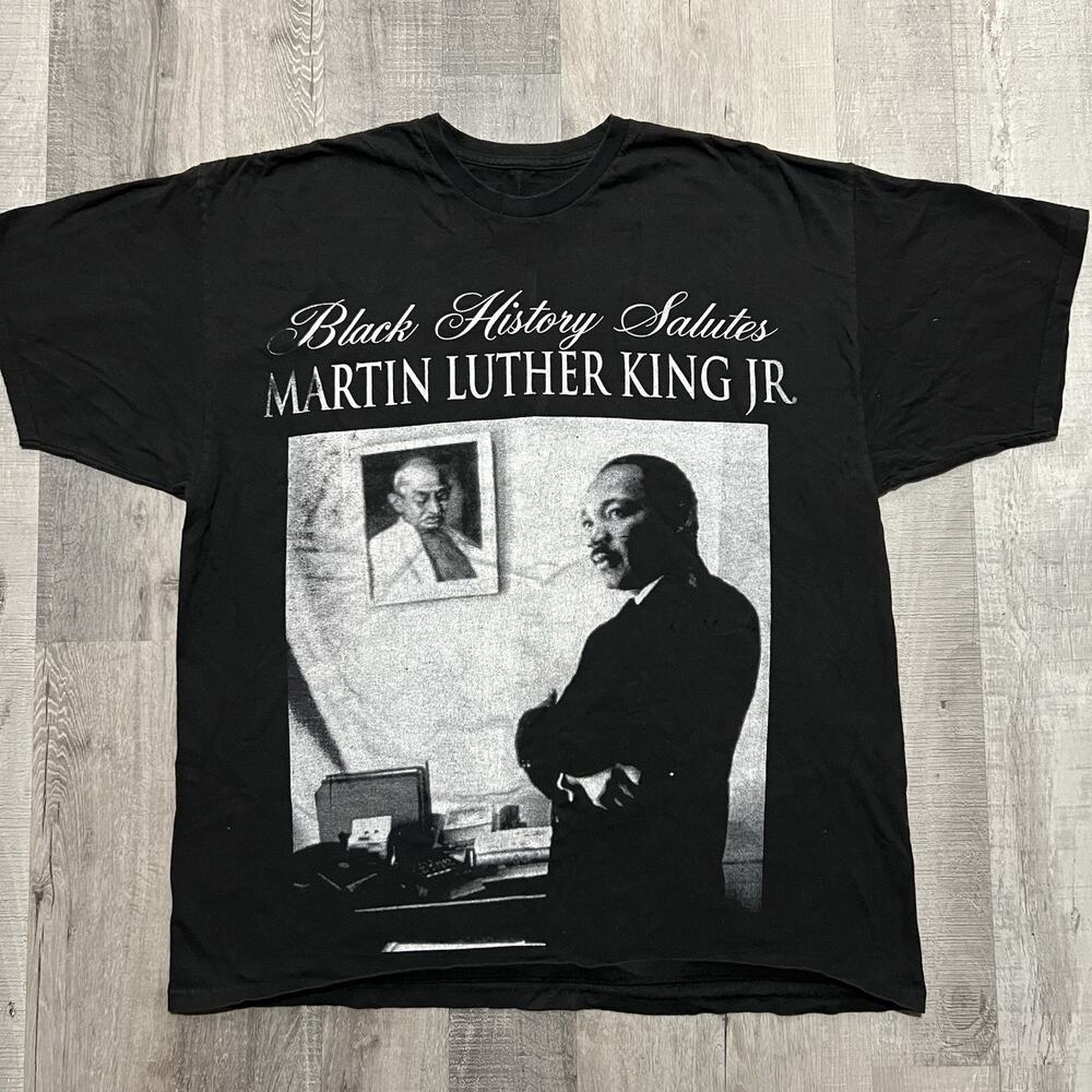 Vintage Martin Luther King Jr Big Graphic T-Shirt Black History Month Y2K Sz 2XL
